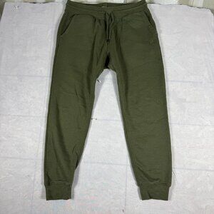 Hurley Jogger Pants Mens Olive Green‎ Fleece Tapered Leg Elastic Waist Size M